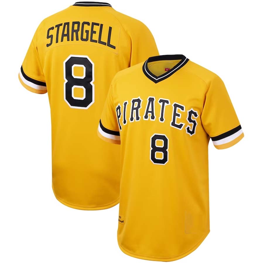Pittsburgh Pirates #8 Willie Stargell  Cooperstown Collection Authentic Jersey - Gold Baseball Jerseys