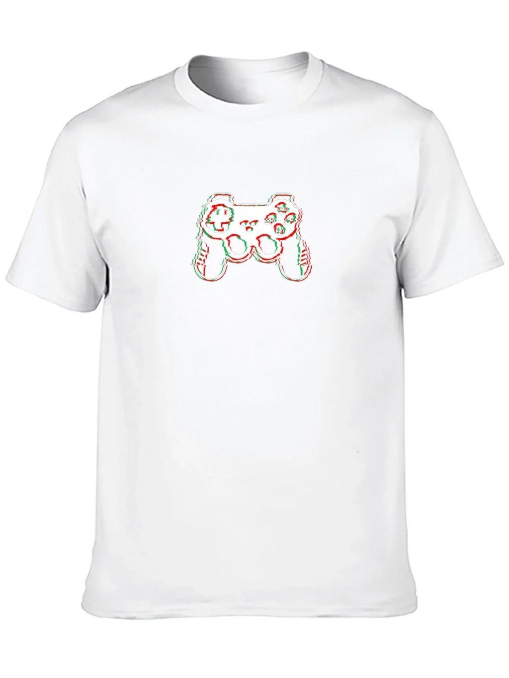 Gamer Glitch Graphic Tee - Black Cotton T-Shirt