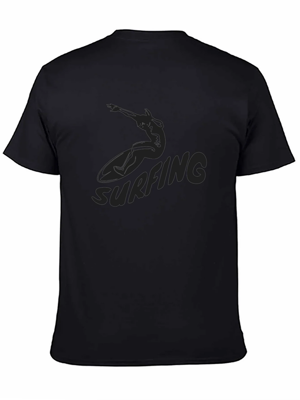 Black Surfing Graphic Tee for Men
