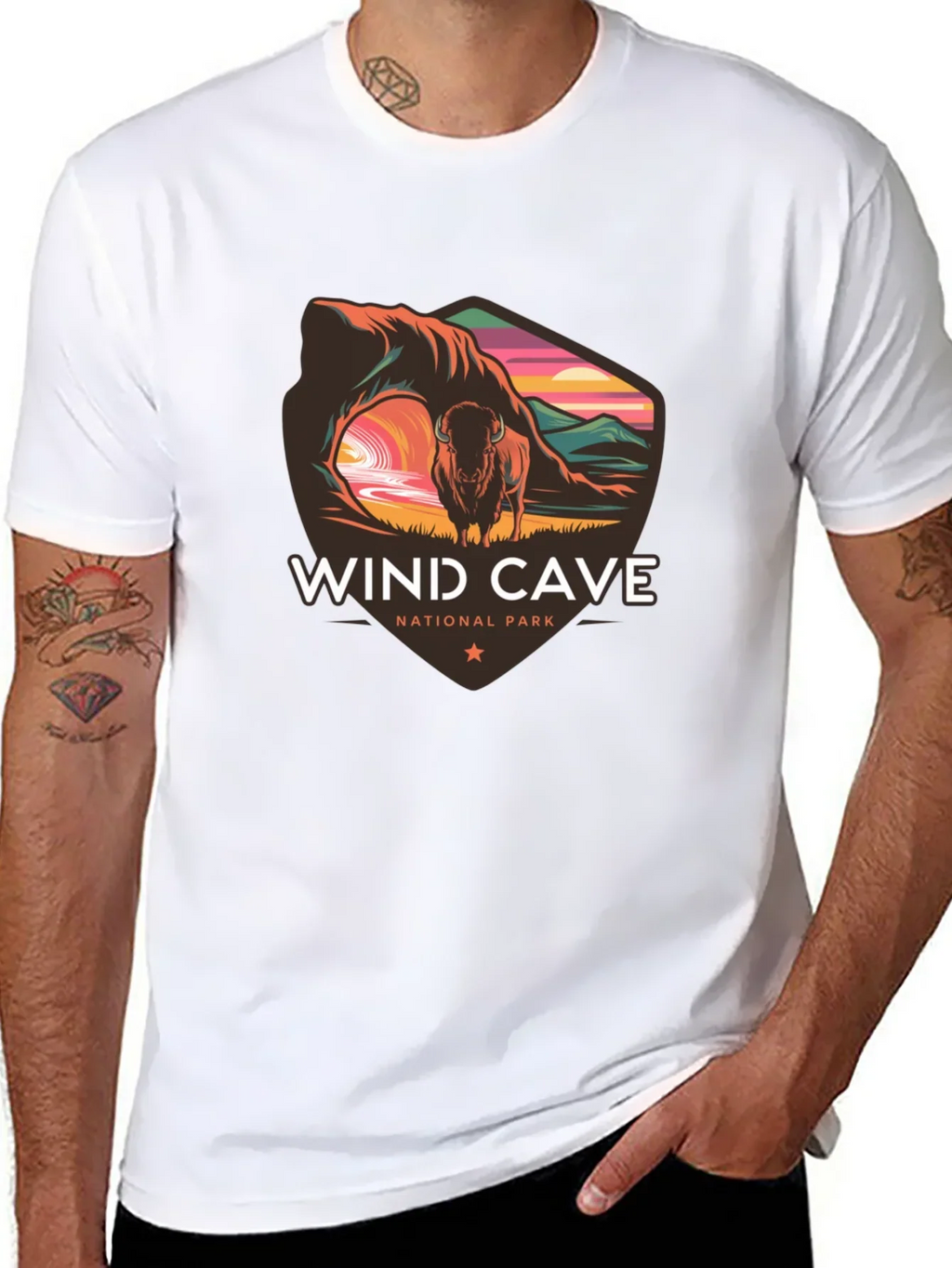 Wind Cave National Park Black T-Shirt