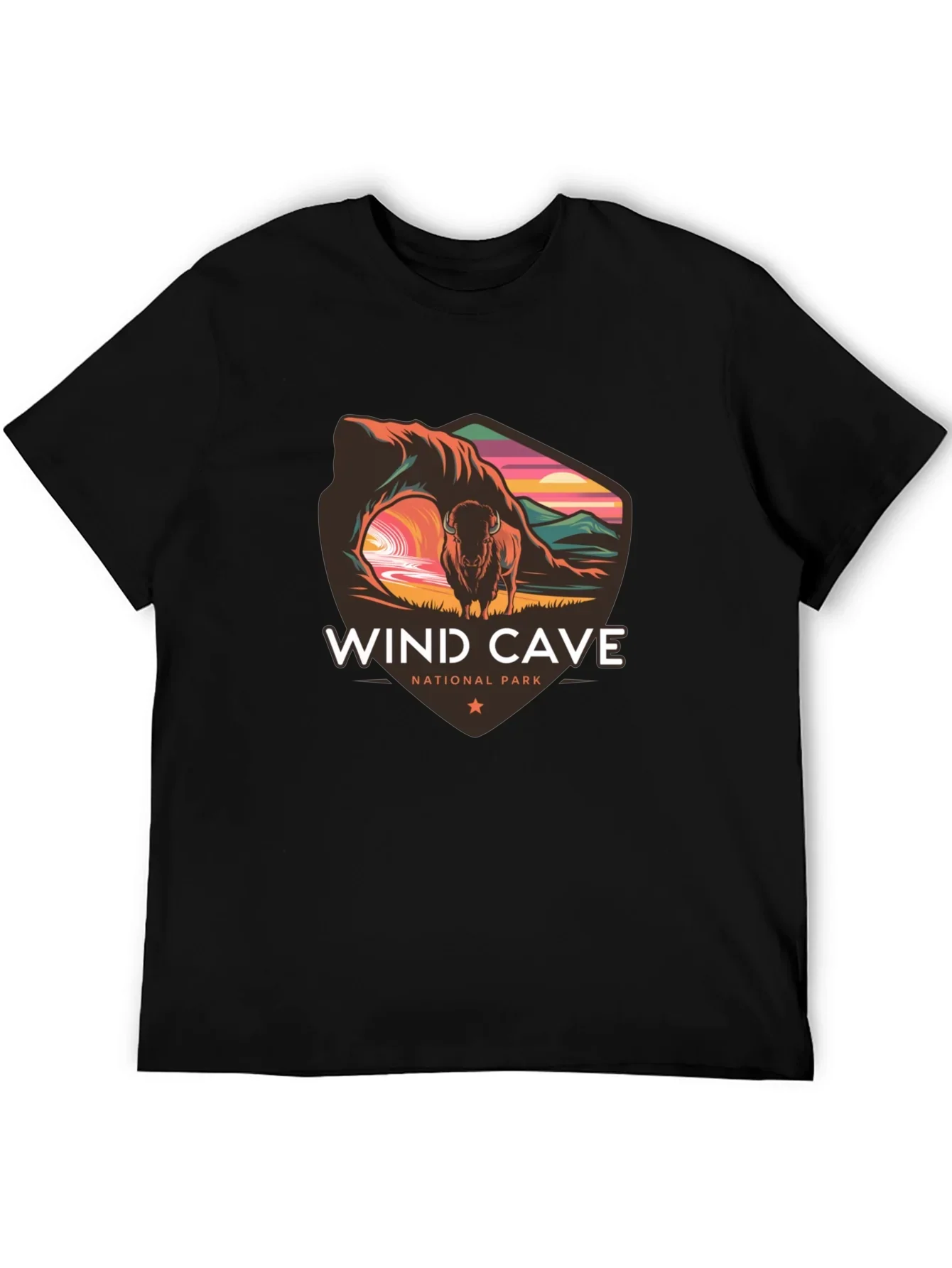 Wind Cave National Park Black T-Shirt
