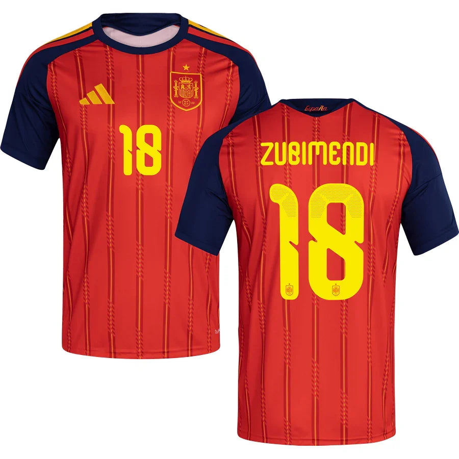 Men’s #18 Zubimendi 2026 World Cup Spain Jersey