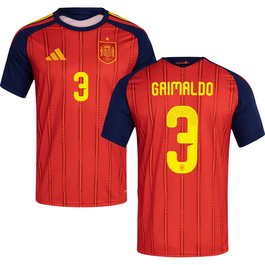 Men’s #3 Grimaldo 2026 World Cup Spain Jersey