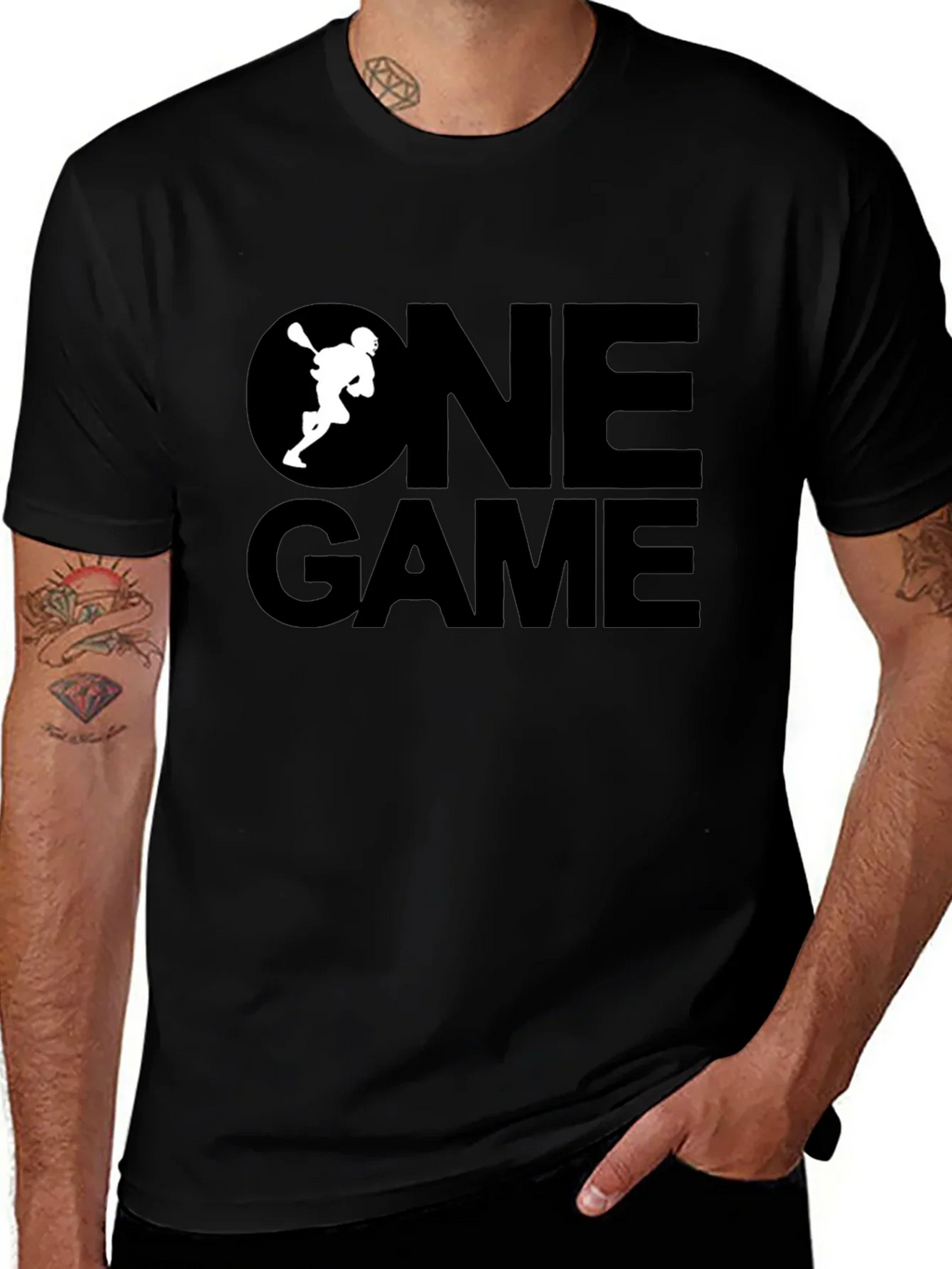 One Game Lacrosse Graphic Tee - Black