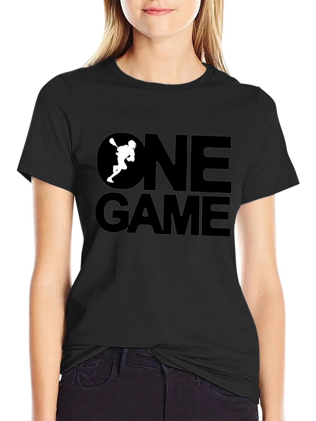 One Game Lacrosse Graphic Tee - Black