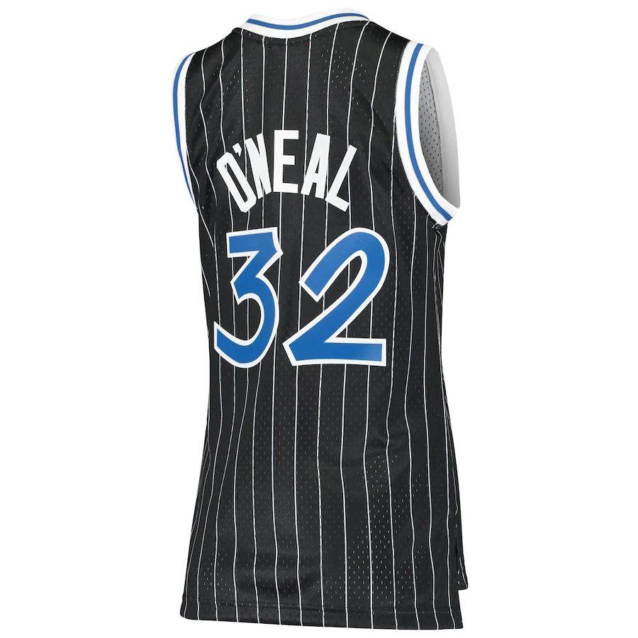O.Magic #32 Shaquille O'Neal  Women's 1995-96 Hardwood Classics Swingman Jersey Black Stitched American Basketball Jersey