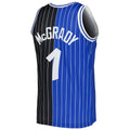 O.Magic #1 Tracy McGrady  Hardwood Classics 2003-04 Split Swingman Jersey BlueBlack Stitched American Basketball Jersey