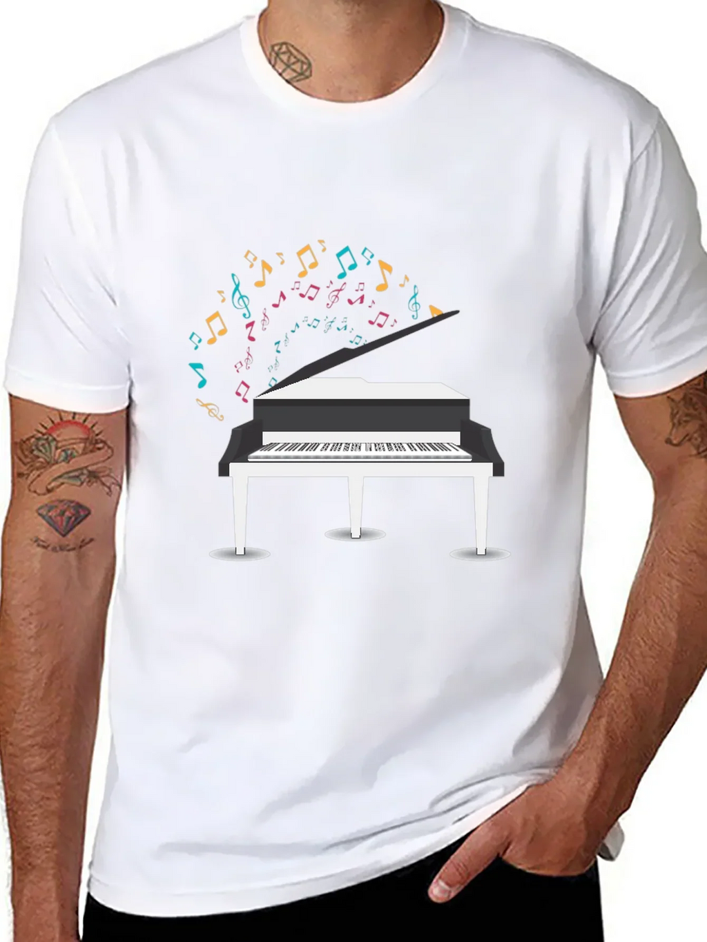 Piano Music Notes Graphic T-Shirt