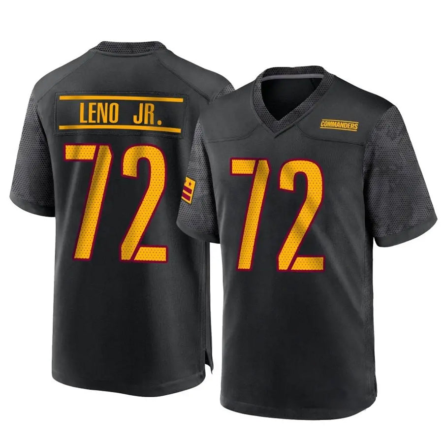 W.Commanders #72 Charles Leno Jr. Player Black Home Game Football Jerseys