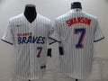 Men's Atlanta Braves Dansby Swanson #7 White Stitched Player Jersey1 City Edition