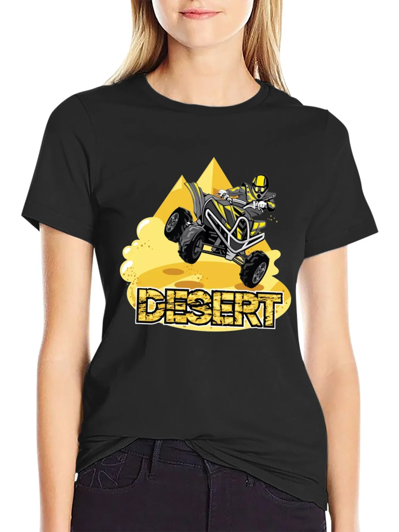 Desert ATV Rider Graphic Tee - Black