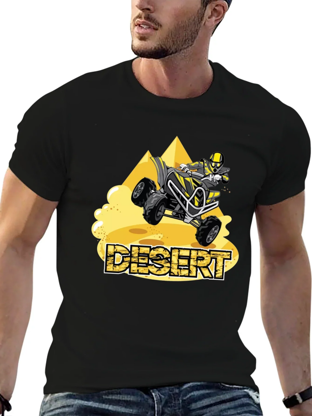 Desert ATV Rider Graphic Tee - Black