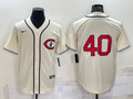 Men's Chicago Cubs Rich Harden #40 Cream Player Name Jersey1