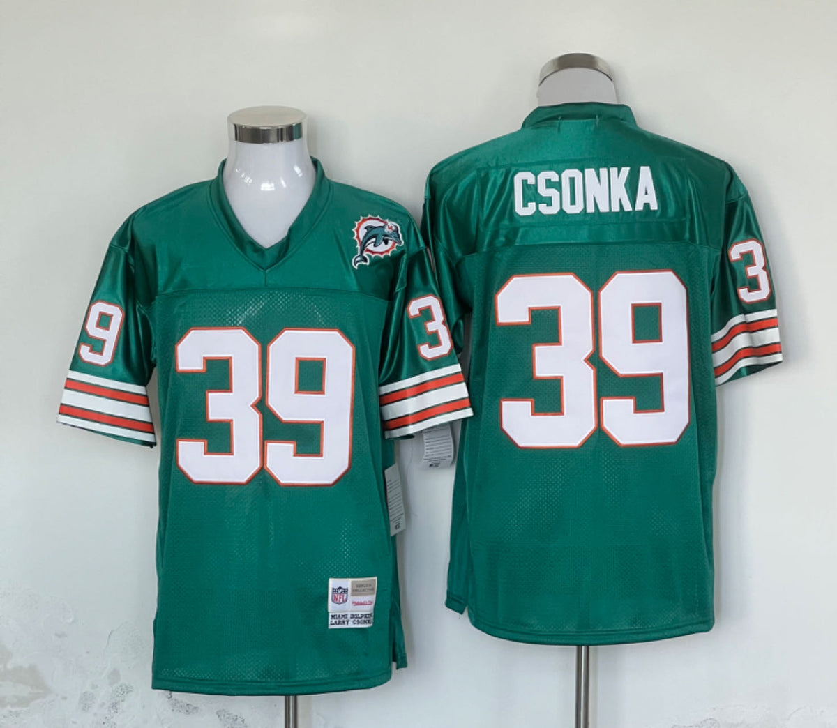 Men's Miami Dolphins Larry Csonka  Aqua Legacy Replica Jersey1
