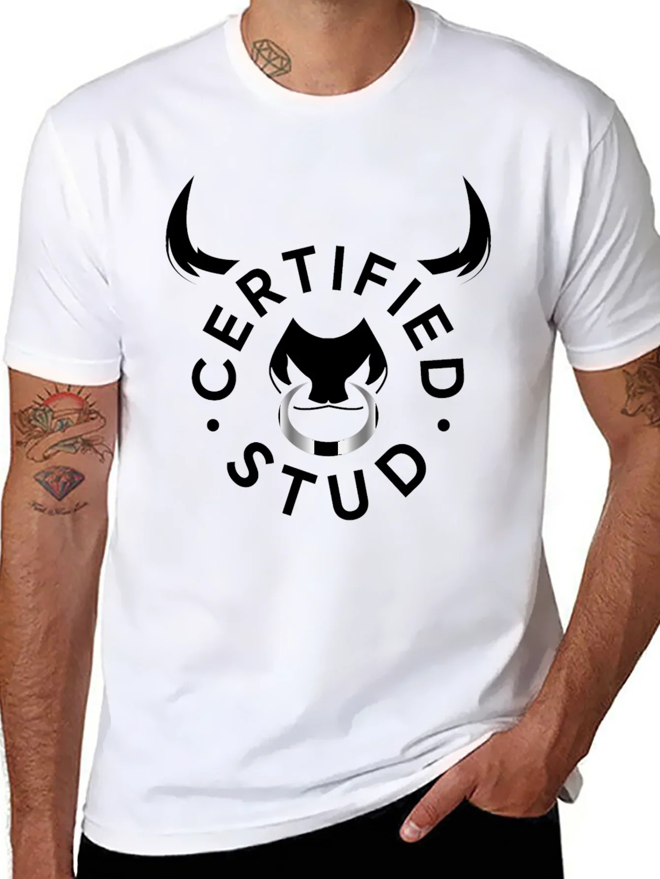 Certified Stud Graphic Tee - Black Bull Design