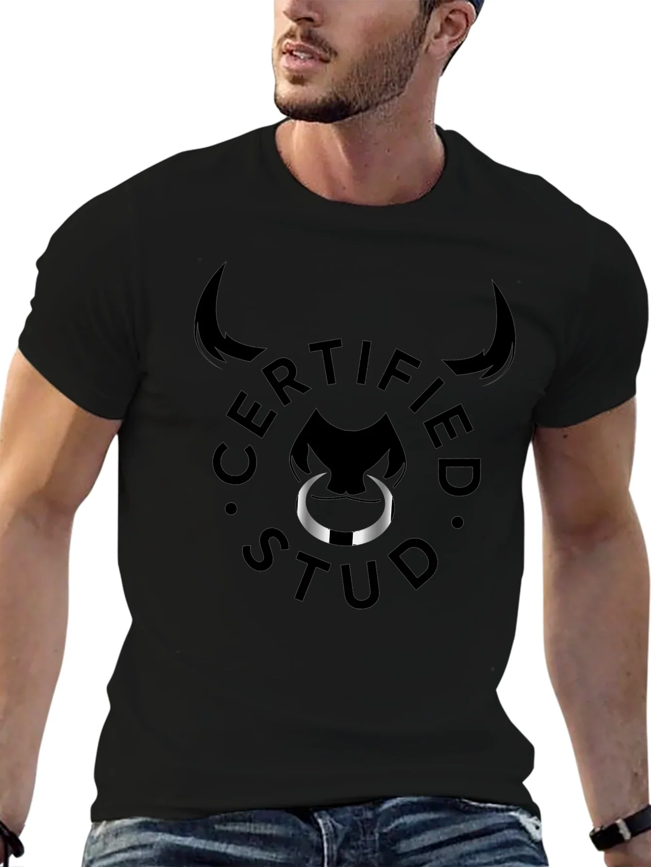 Certified Stud Graphic Tee - Black Bull Design