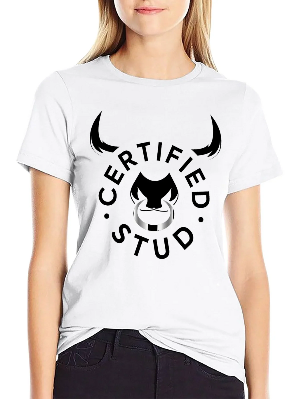 Certified Stud Graphic Tee - Black Bull Design