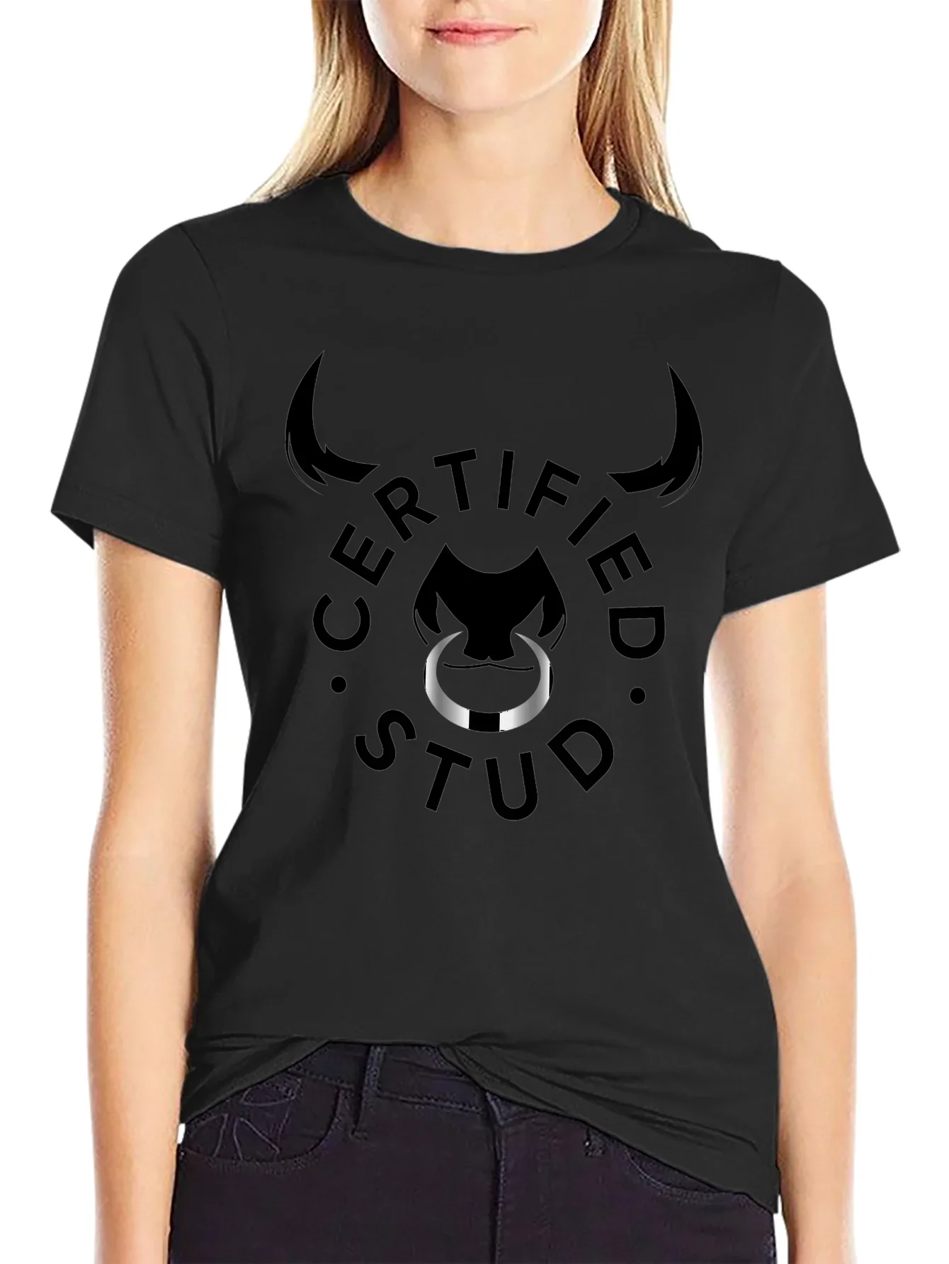 Certified Stud Graphic Tee - Black Bull Design
