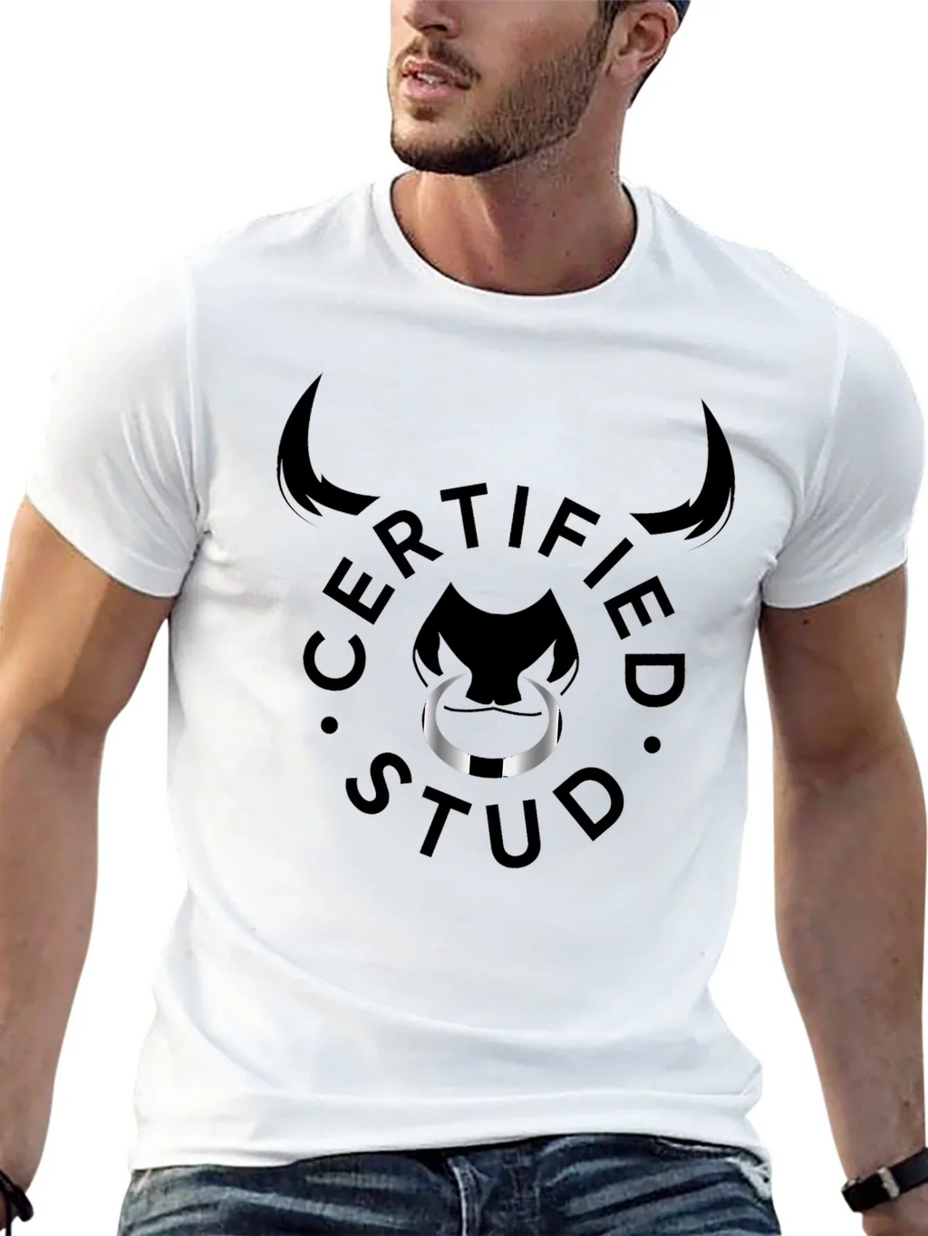 Certified Stud Graphic Tee - Black Bull Design