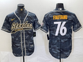Men's Pittsburgh Steelers Troy Fautanu #76 Grey Camouflage Game Jersey1