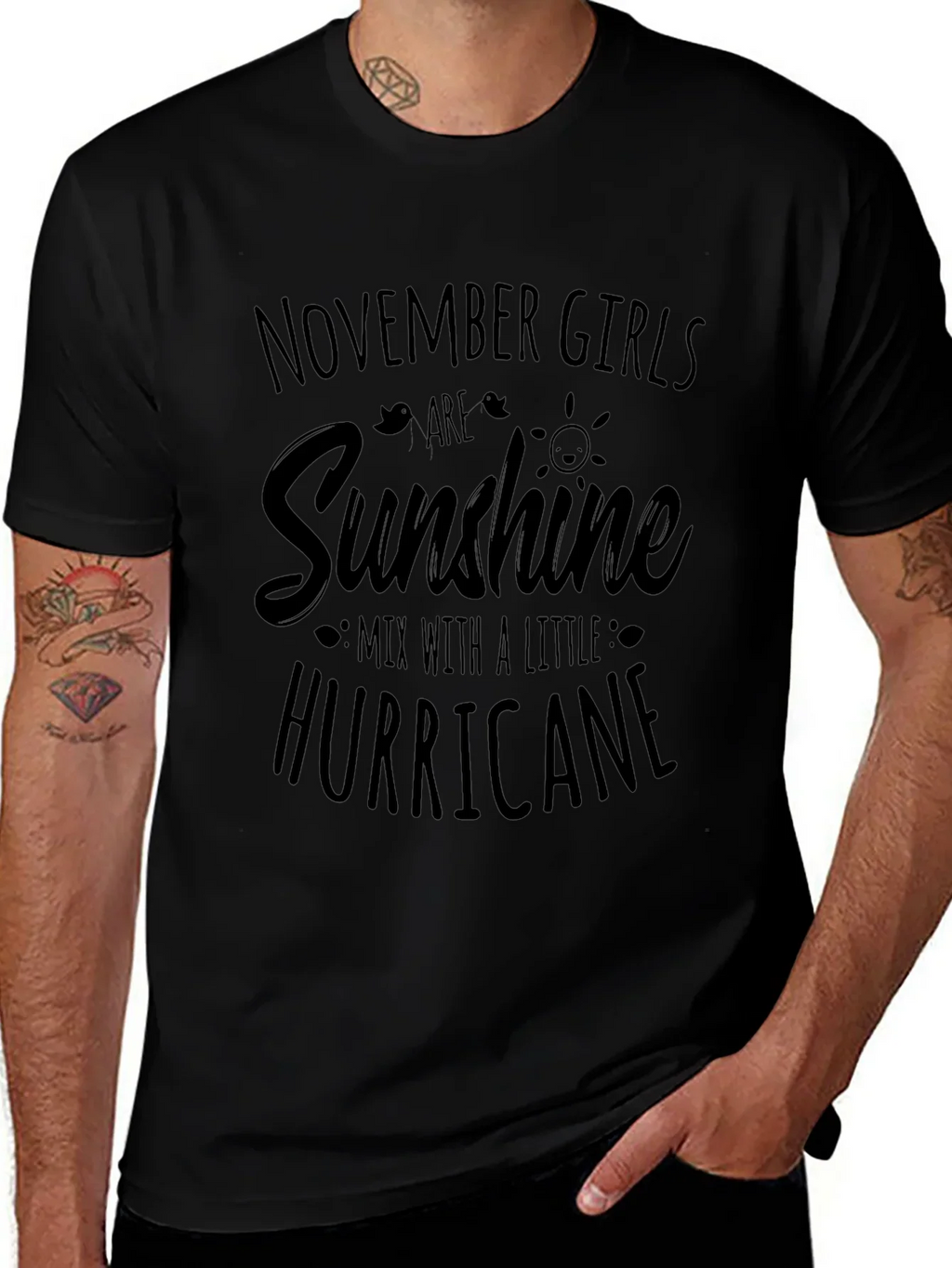 November Girls Sunshine Hurricane Black Tee