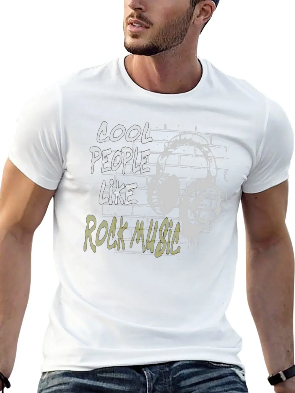 Cool People Rock Music Black Graphic T-Shirt