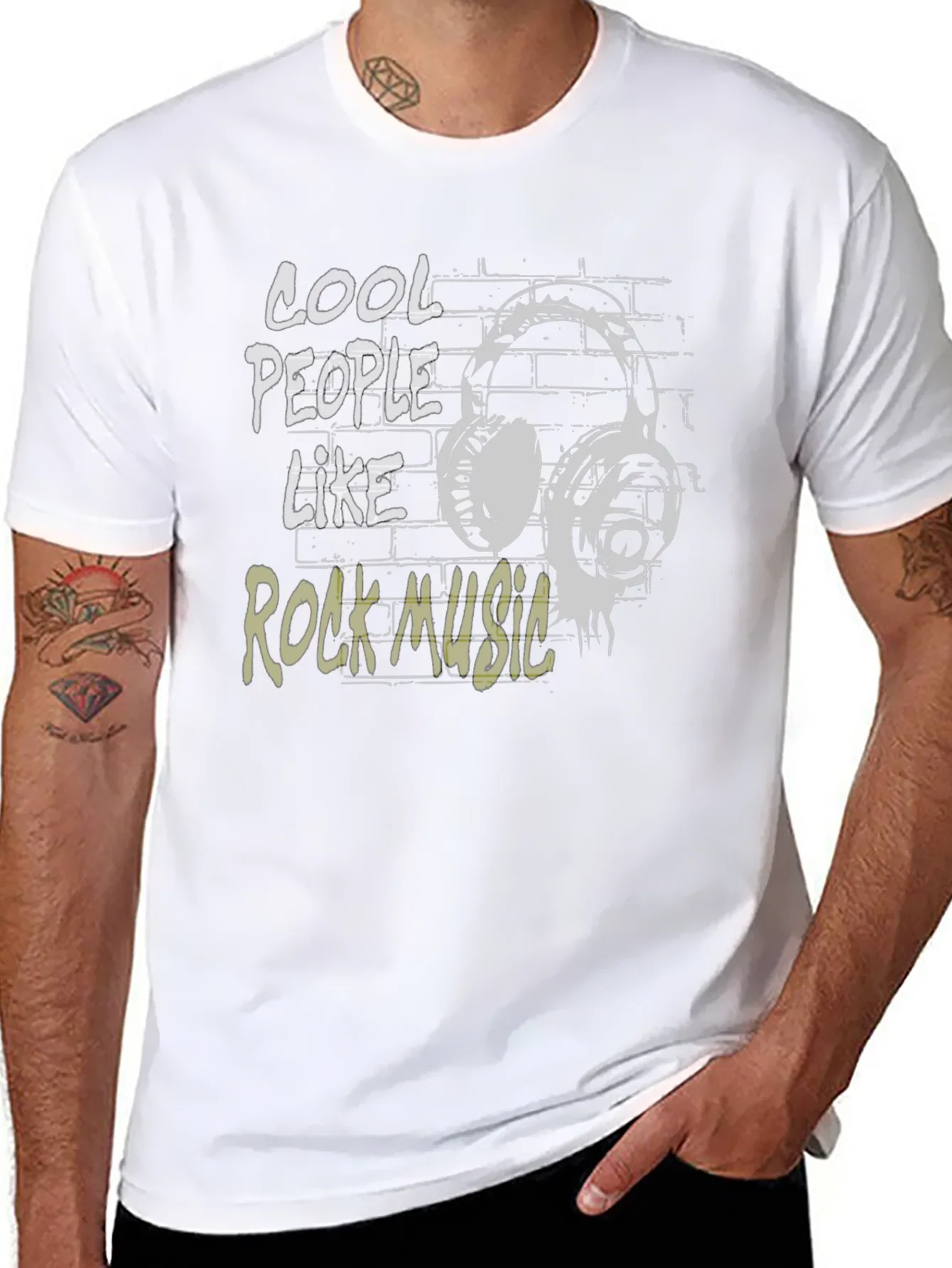 Cool People Rock Music Black Graphic T-Shirt