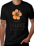 Happy Thanksgiving Hawaiian Hibiscus T-Shirt