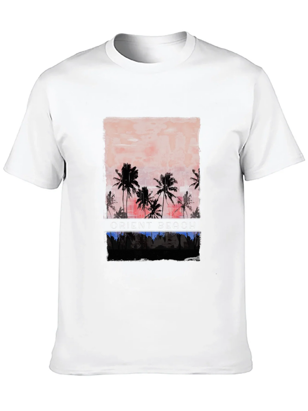 Orient Beach Palm Tree Graphic T-Shirt