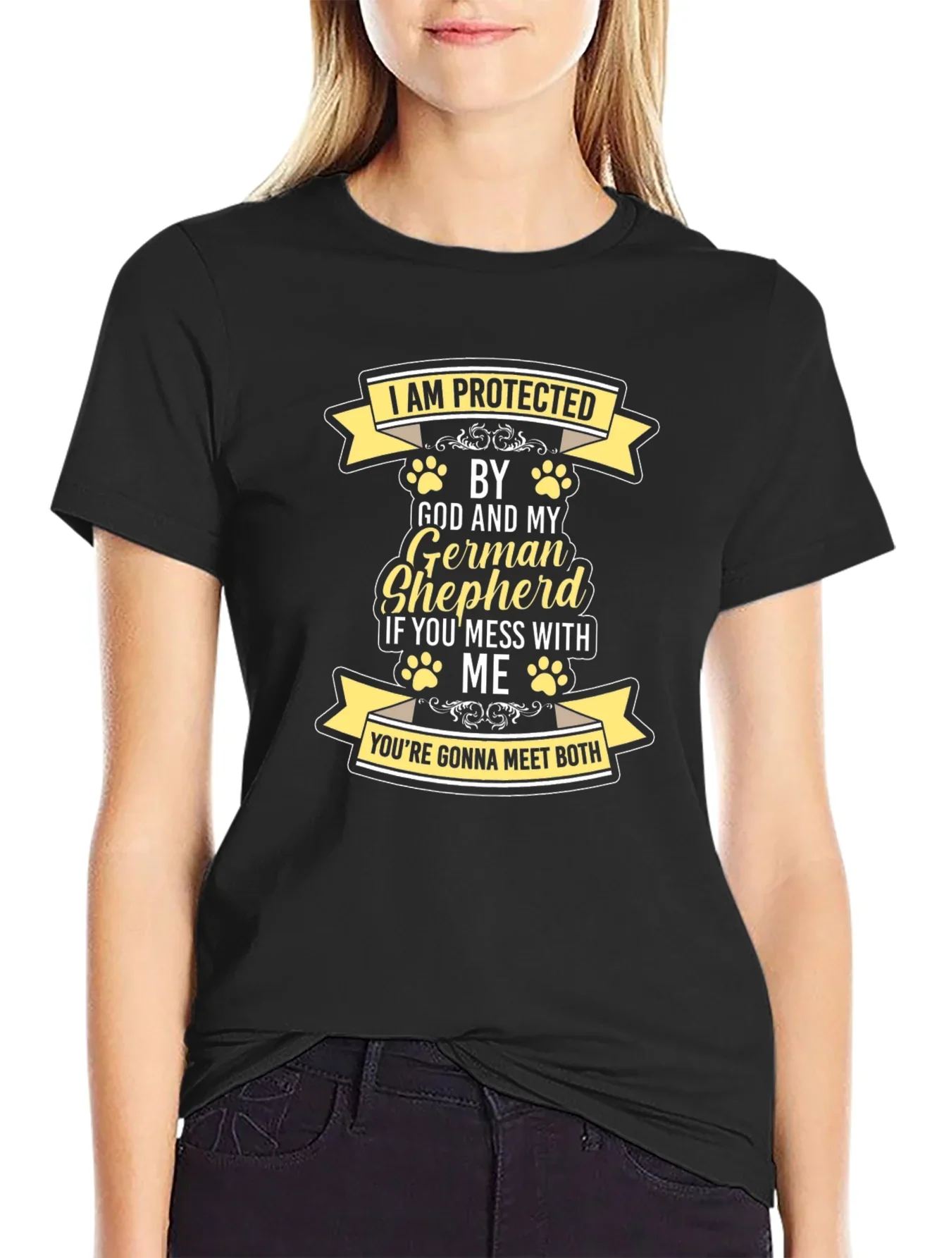 Protected by God and German Shepherd T-Shirt