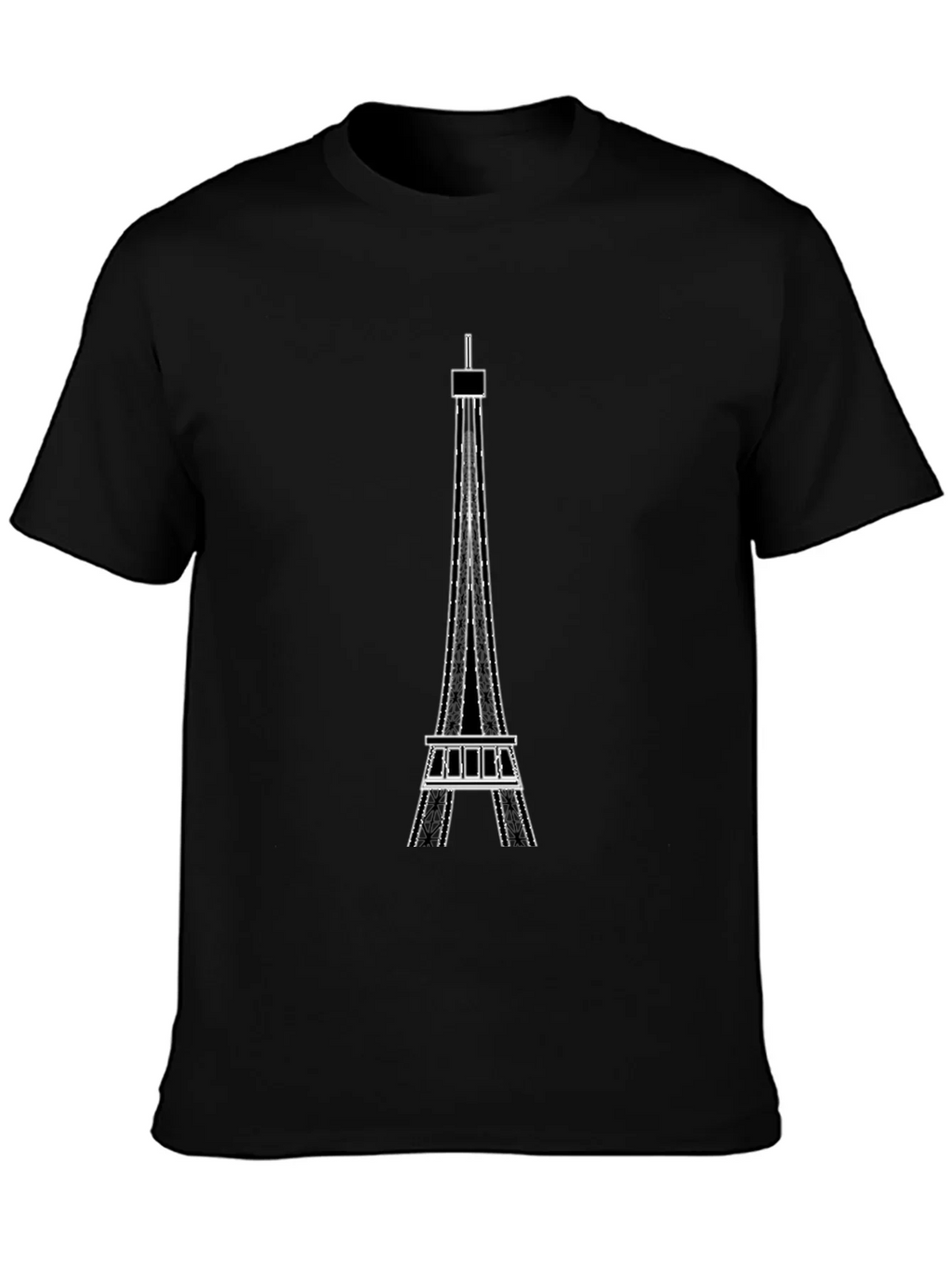 Eiffel Tower Graphic Tee - Modern Black T-Shirt