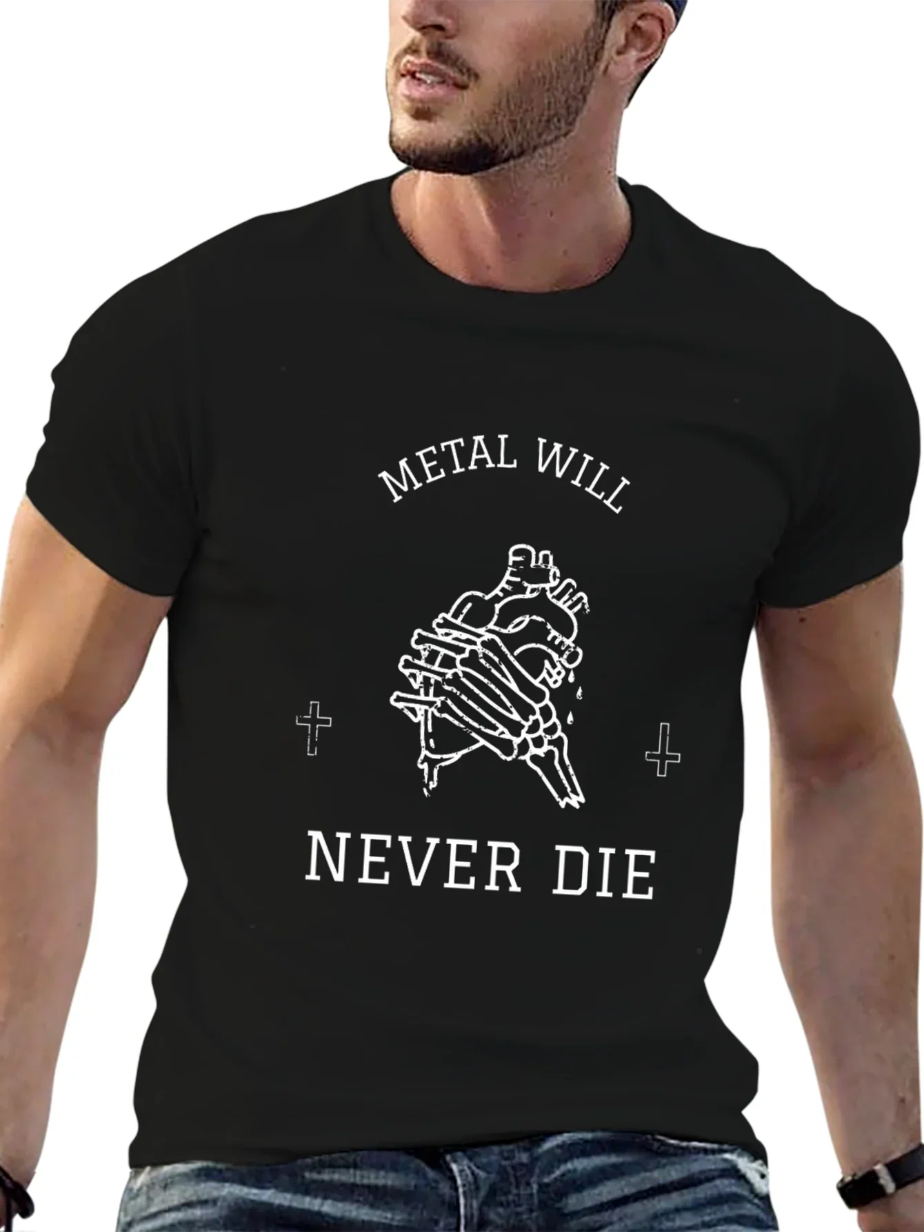 Metal Will Never Die Graphic Tee - Black