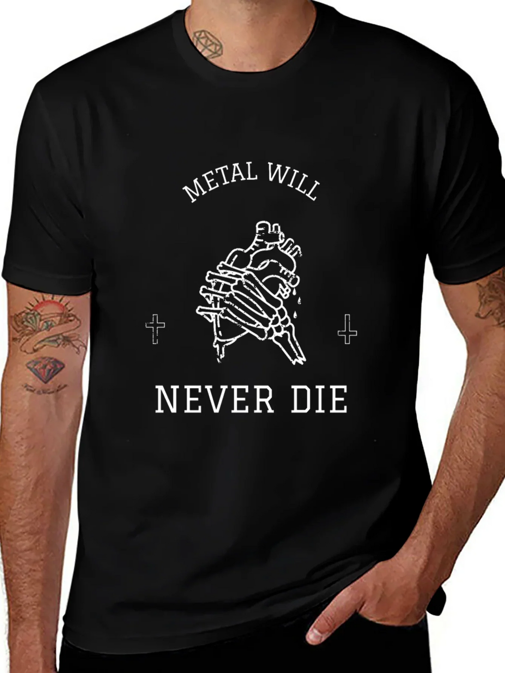 Metal Will Never Die Graphic Tee - Black