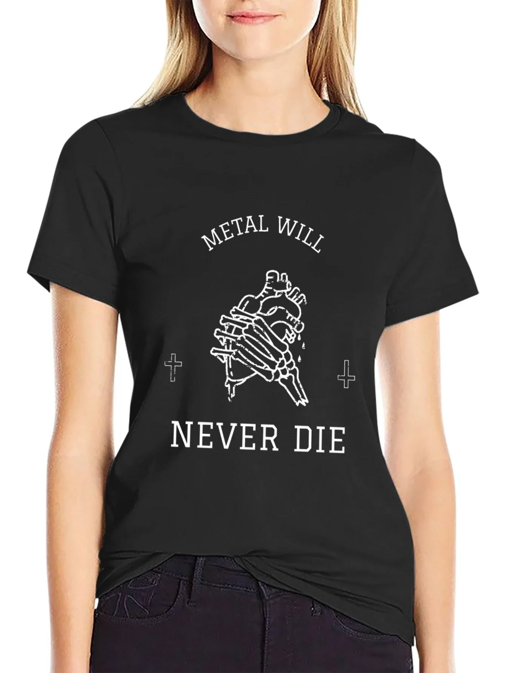 Metal Will Never Die Graphic Tee - Black