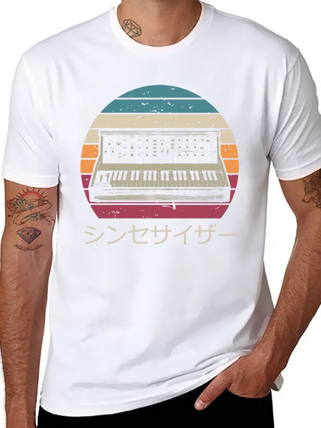 Retro Synthwave T-Shirt - Japanese Synthesizer Design