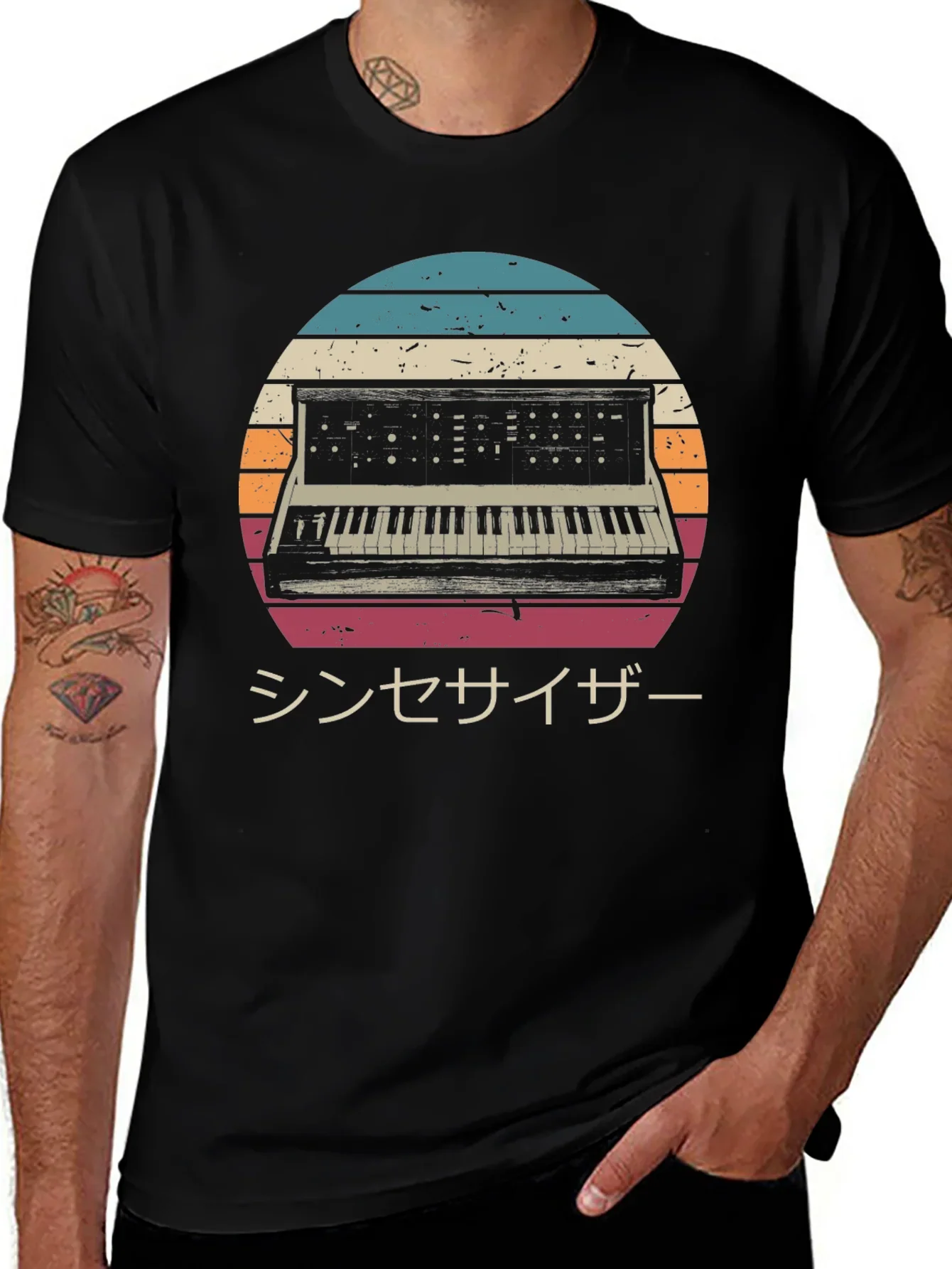 Retro Synthwave T-Shirt - Japanese Synthesizer Design