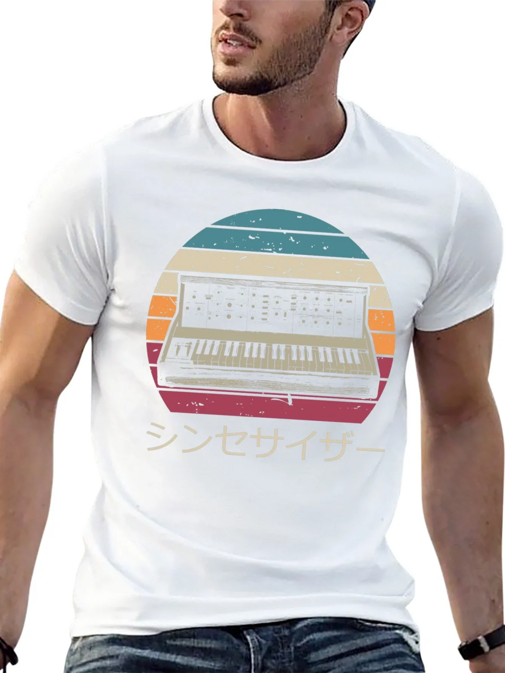 Retro Synthwave T-Shirt - Japanese Synthesizer Design