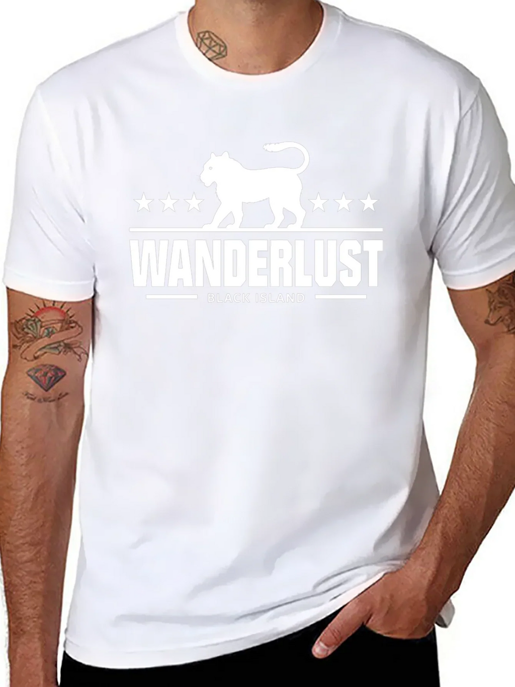 Wanderlust Black Island Graphic Tee - Stylish Travel T-Shirt