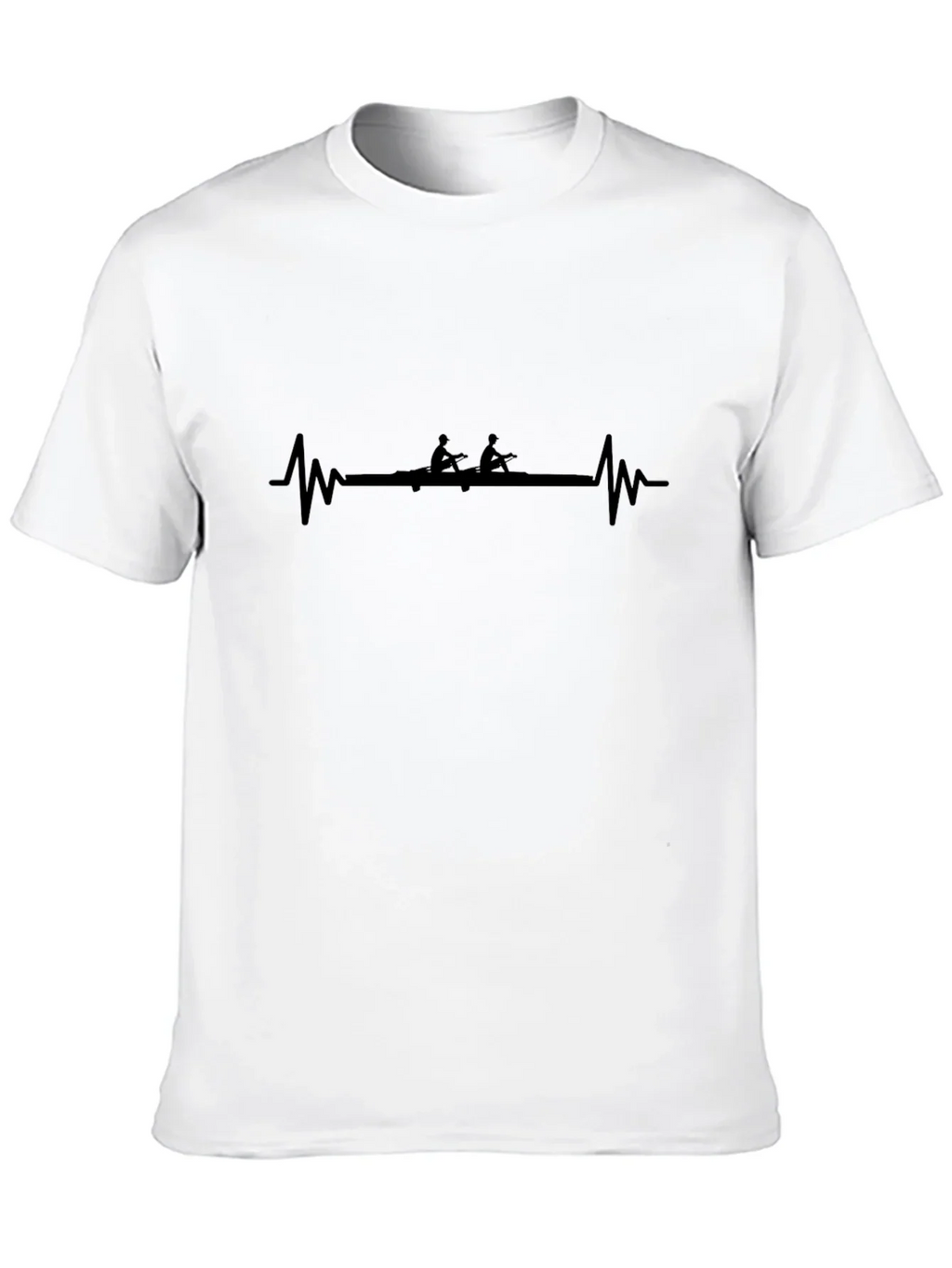 Rowing Heartbeat T-Shirt - Black Graphic Tee