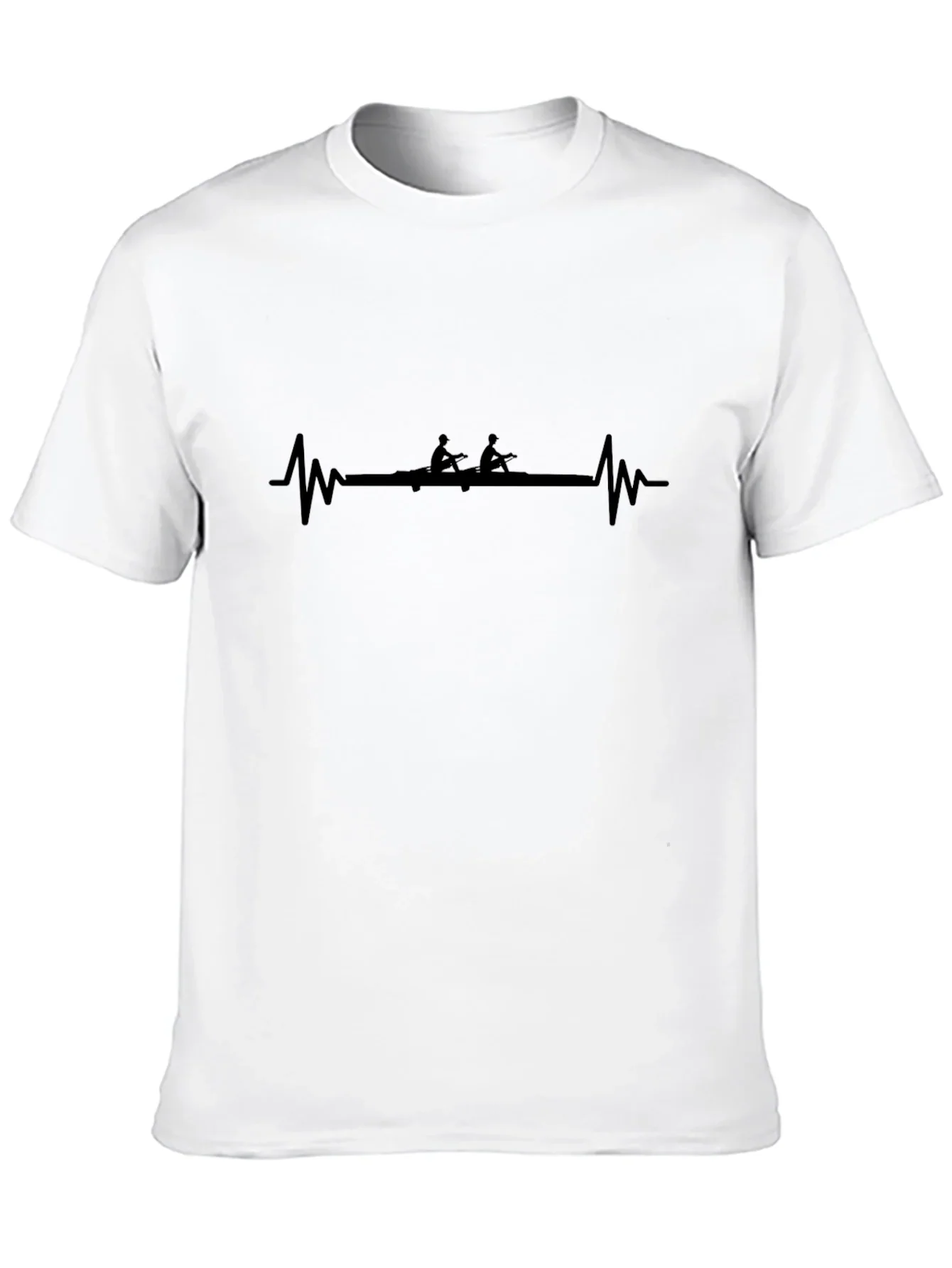 Rowing Heartbeat T-Shirt - Black Graphic Tee