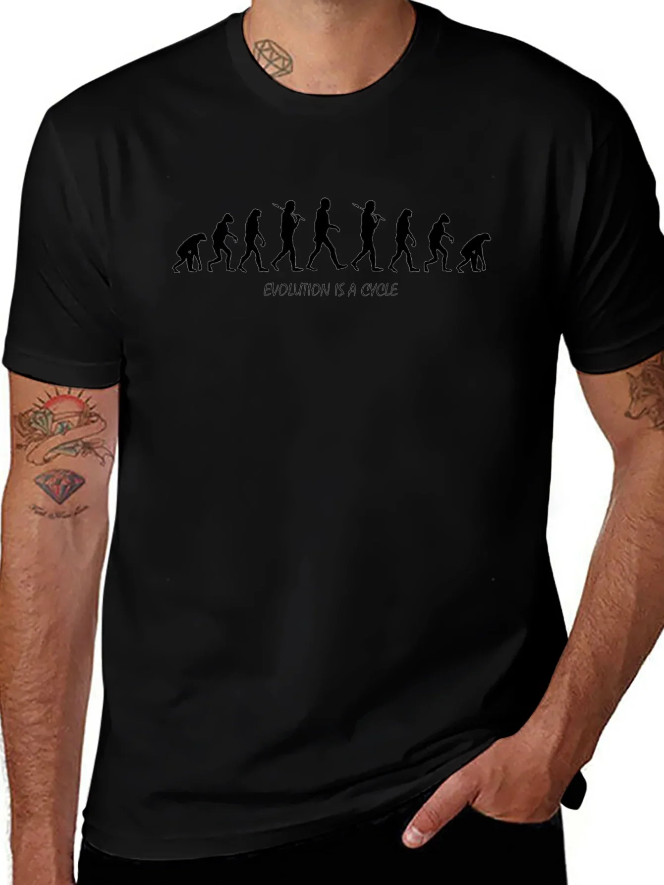 Evolution Cycle T-Shirt - Black