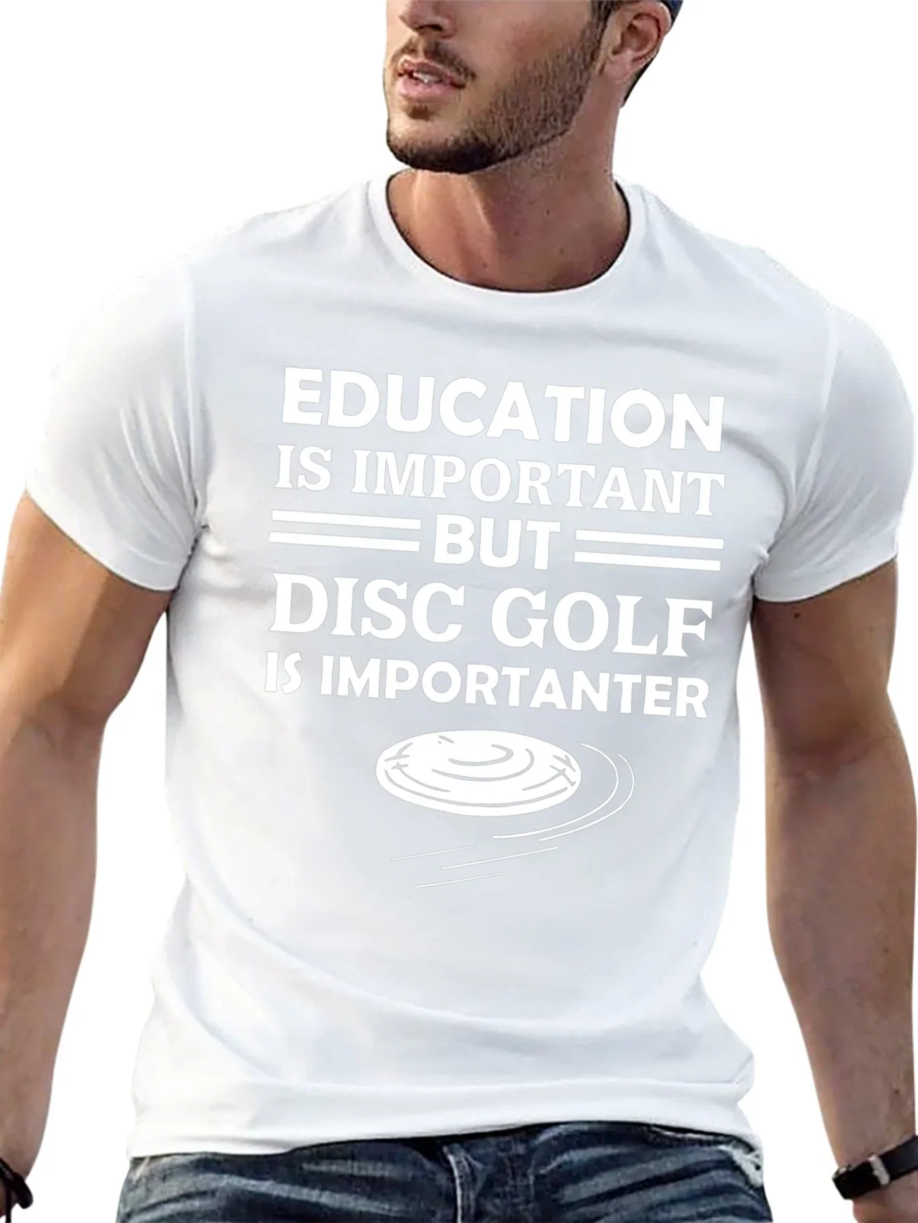 Funny Disc Golf T-Shirt - Education Important But...