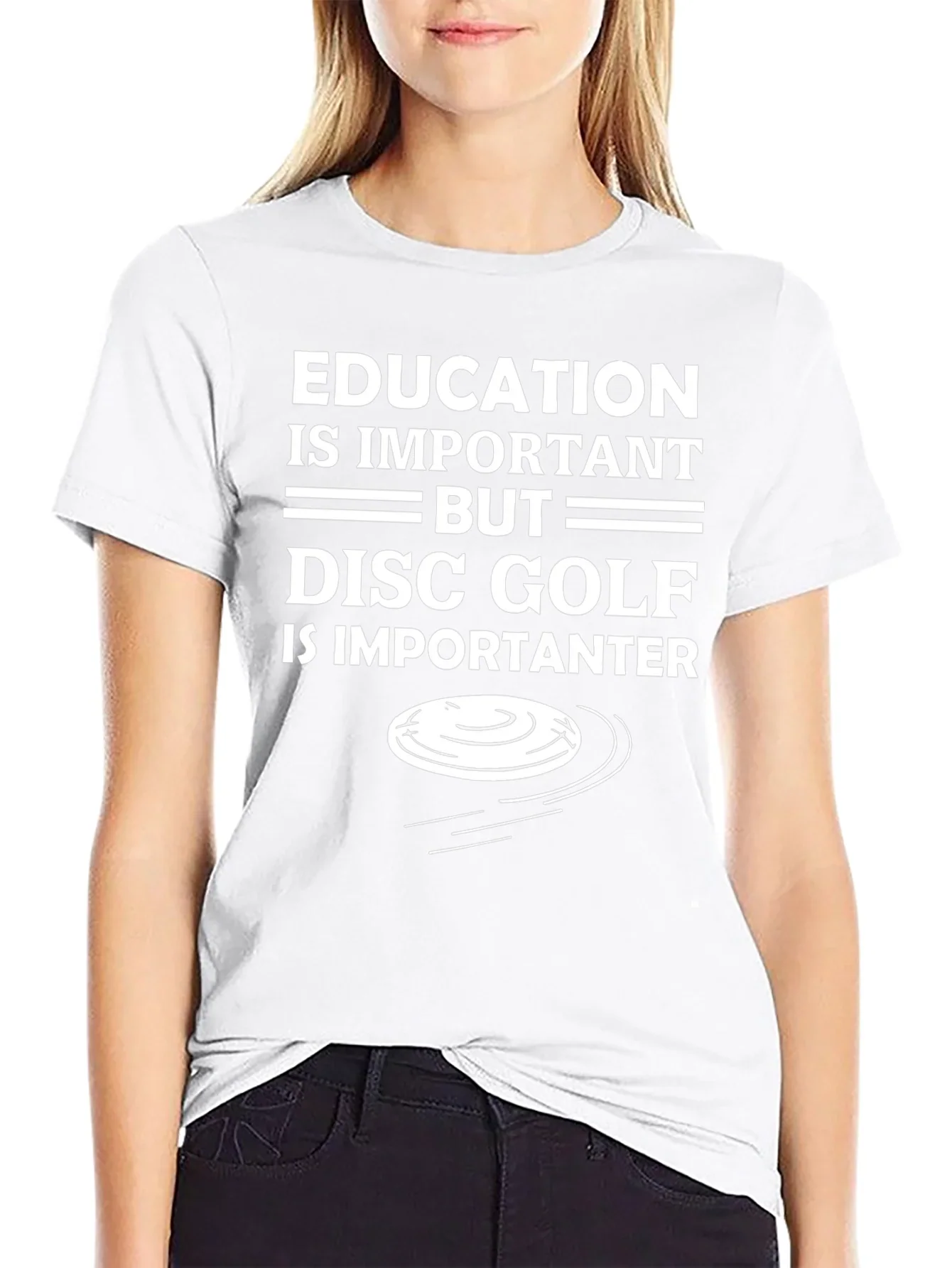 Funny Disc Golf T-Shirt - Education Important But...