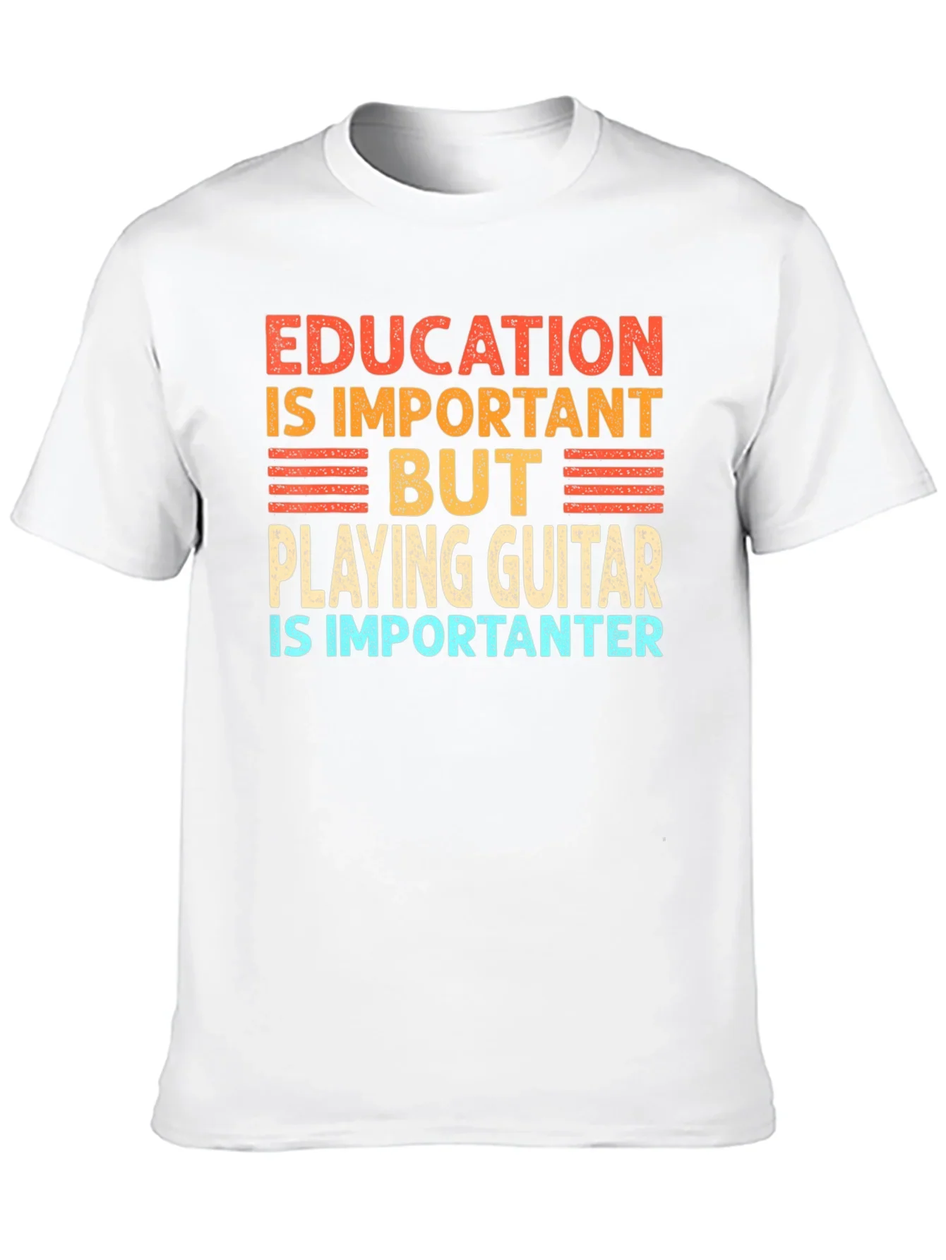 Funny Guitar Player T-Shirt Education is Important