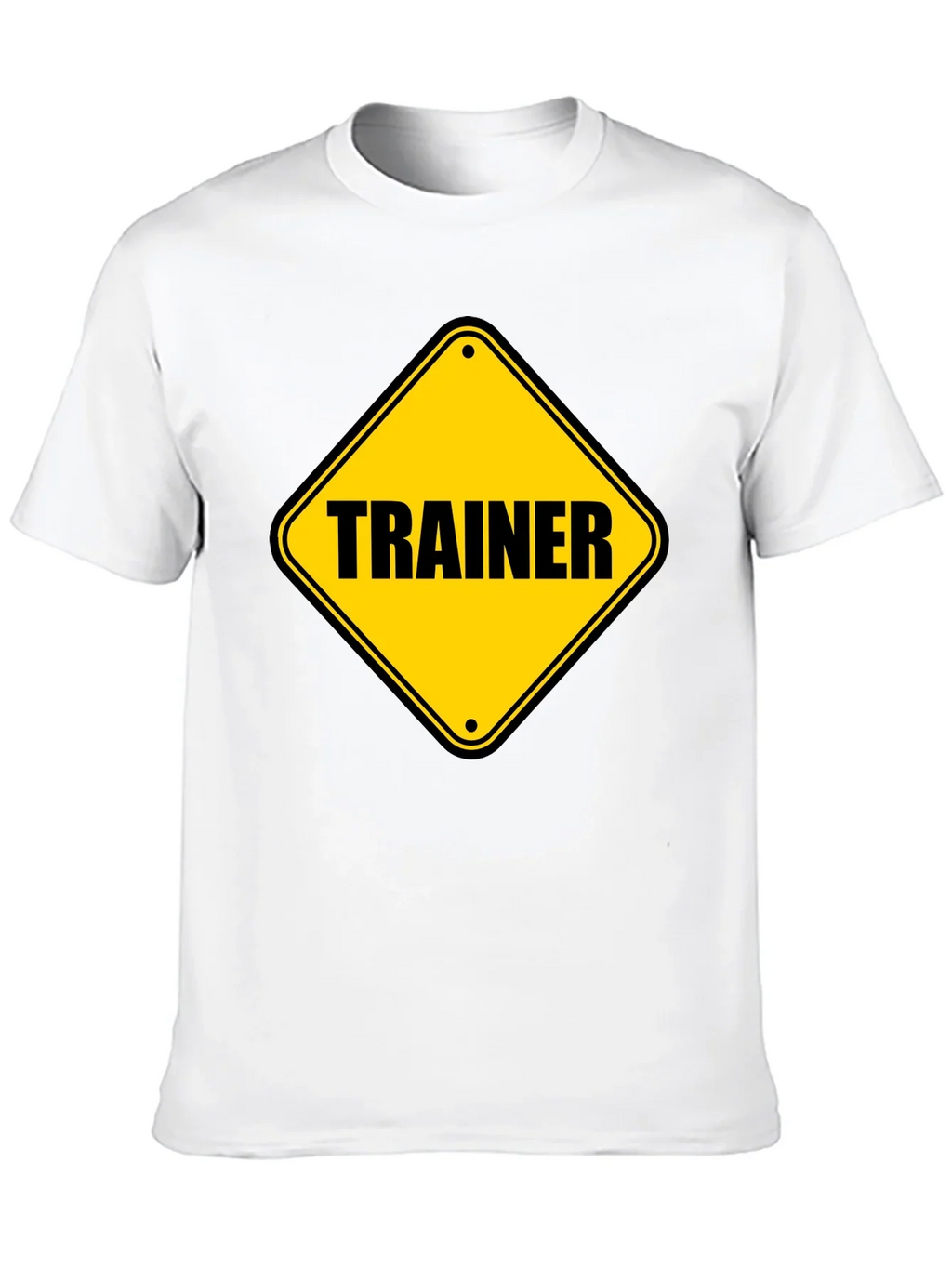 Trainer Warning Sign Graphic Tee - Black Cotton T-Shirt