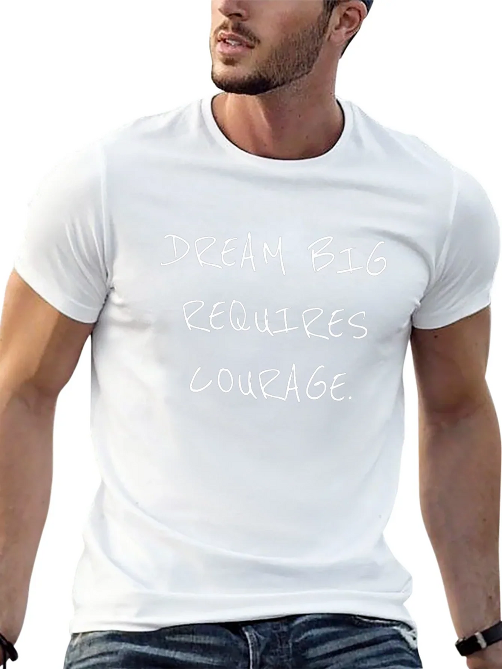Dream Big Graphic Tee - Black Cotton T-Shirt