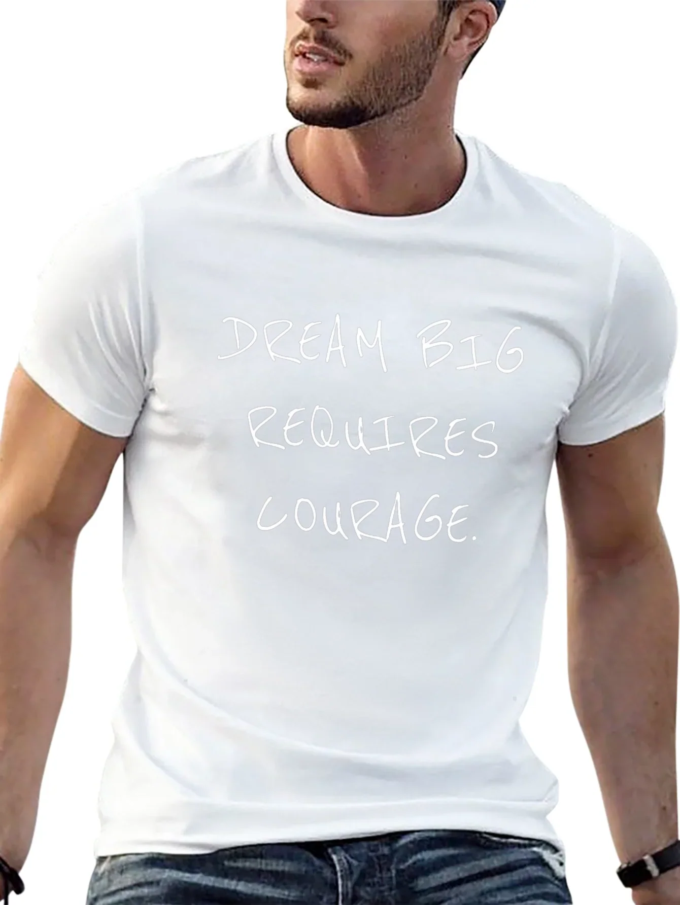 Dream Big Graphic Tee - Black Cotton T-Shirt