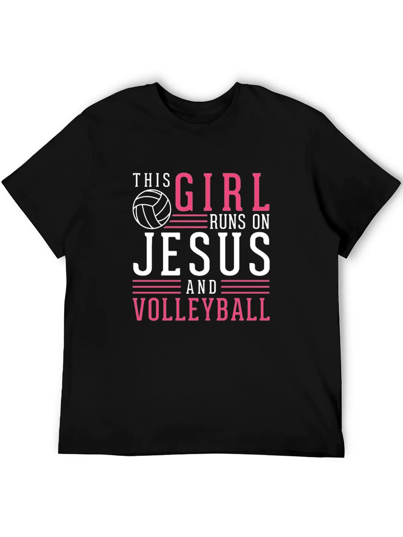 This Girl Runs on Jesus and Volleyball T-Shirt