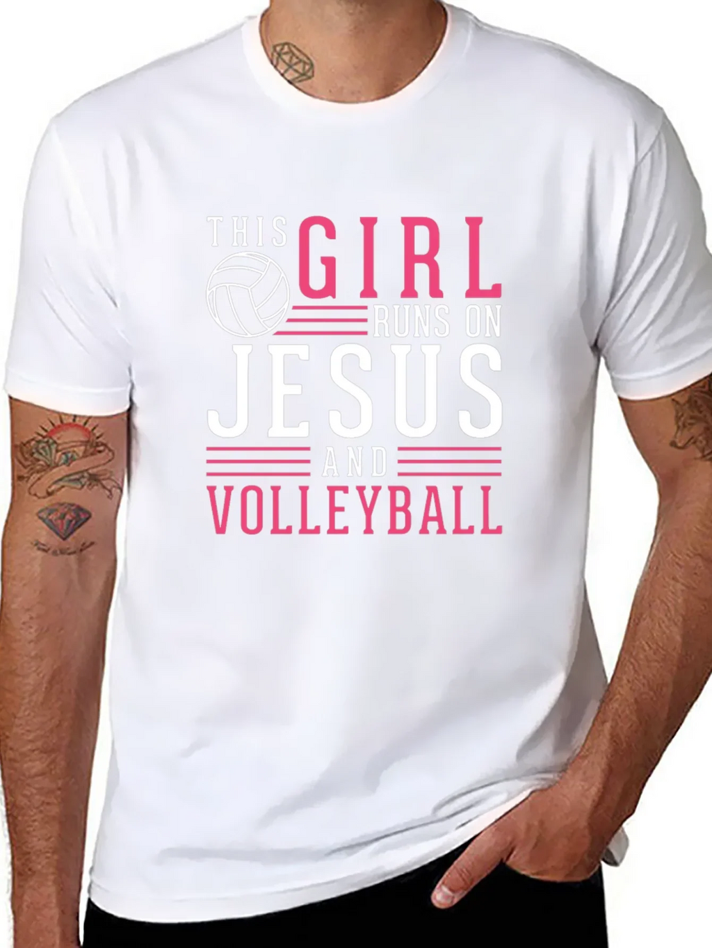 This Girl Runs on Jesus and Volleyball T-Shirt