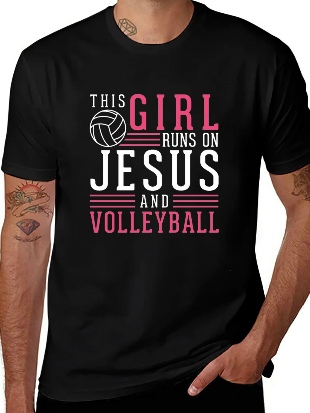 This Girl Runs on Jesus and Volleyball T-Shirt